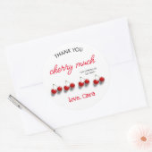 さくらんぼテーマベビーバースデーパーティークラシックラウンド ラウンドシール (封筒)