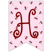 さくらんぼテーマ最初の誕生日バンティングバナー バンティングフラッグ (第2の旗)