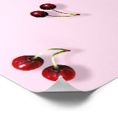 さくらんぼテーマ最初の誕生日ポスター ポスター (角)