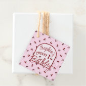 さくらんぼテーマ最初の誕生日メッセージカード フェイバータグ (インサイチュ)