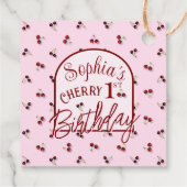 さくらんぼテーマ最初の誕生日メッセージカード フェイバータグ (裏面)