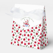 さくらんぼテーマ水の色ベビーシャワー フェイバーボックス (正面サイド)