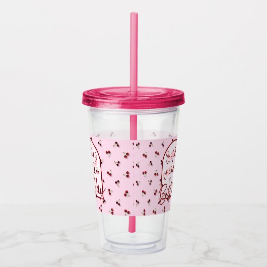 さくらんぼテーマ第1誕生日アクリル製タンブラー アクリルタンブラー (右)