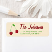 さくらんぼデザイン差出人住所ラベル ラベル (インサイチュ)