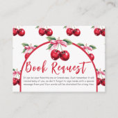 さくらんぼトップコケットボウベイビーシャワーブックリクエスト エンクロージャーカード (正面)