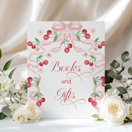 さくらんぼトップピンクのBow Booksとギフト ポスター