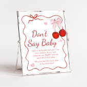 さくらんぼトップピンクボウ赤ちゃんシャワーベビーと言わない ポスター