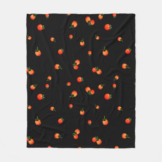 さくらんぼトマトイラストレーション。シームレスな水色 フリースブランケット (正面)