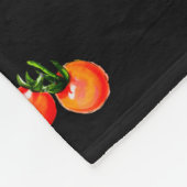 さくらんぼトマトイラストレーション。シームレスな水色 フリースブランケット (角)