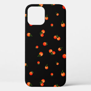 さくらんぼトマトイラストレーション。シームレスな水色  iPhone 12ケース