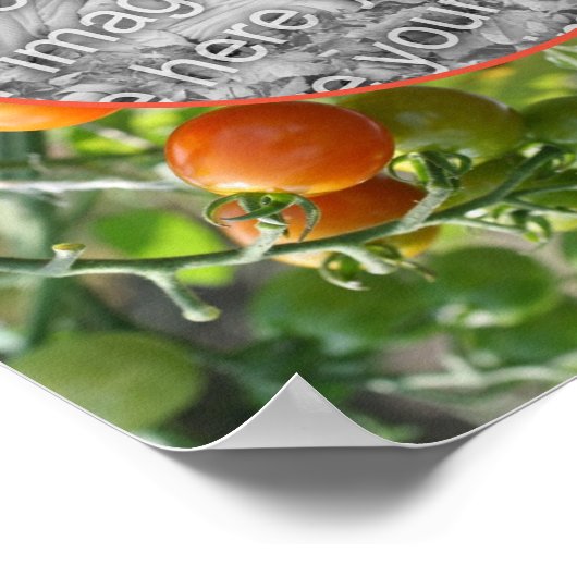 さくらんぼトマトフレーム自分の写真を作成 ポスター (角)