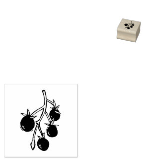 さくらんぼトマト植物ガーデニング素朴リノカット ラバースタンプ