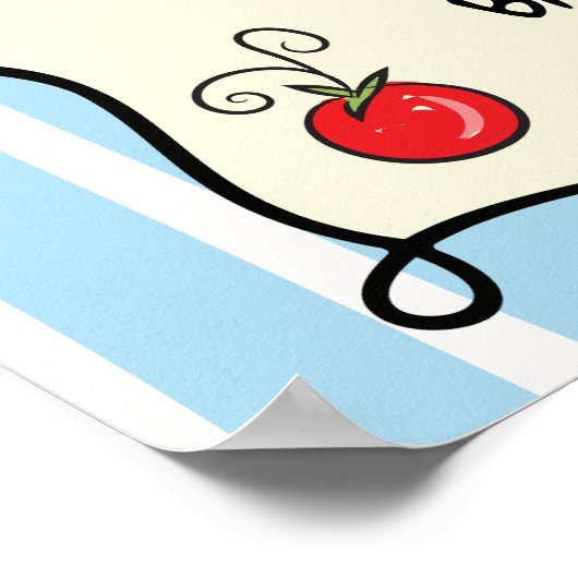 さくらんぼトマト赤ちゃんシャワー歓迎サインのポスター ポスター (角)