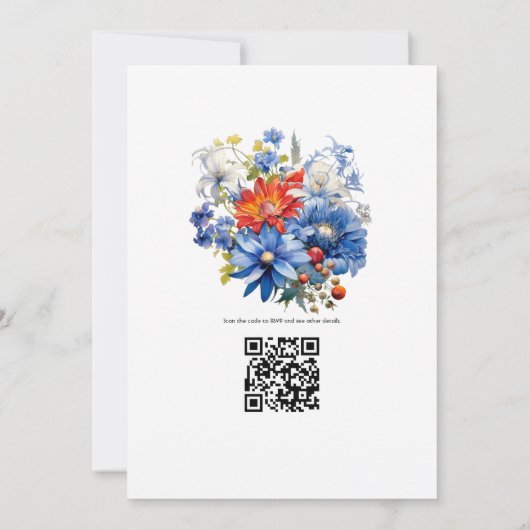 さくらんぼトマ王室のトとブルーフローラ結婚ズ 招待状 (裏面)