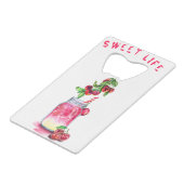 さくらんぼドリンクボトルオープナー – カスタム文字 クレジットカード栓抜き (正面アングル)