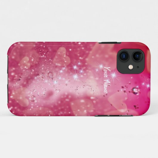 さくらんぼハートスパークルカスタマイズ- Case-Mate iPhoneケース (裏面(横))