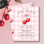 さくらんぼハートベビーシャワー招待状 招待状