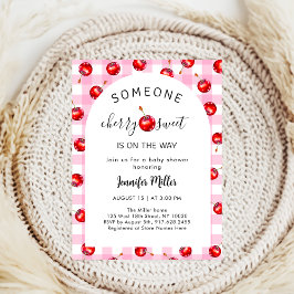 さくらんぼハートベビーシャワー 招待状