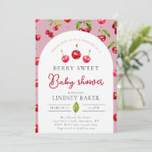 さくらんぼハートベビーシャワー 招待状 (スタンド正面)
