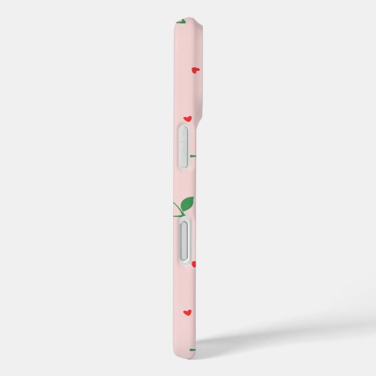 さくらんぼハート名前をカスタムするモノグラム Case-Mate iPhoneケース (裏面 / 右)