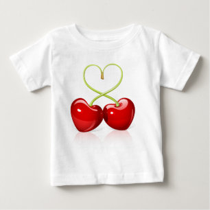 さくらんぼハート ベビーTシャツ