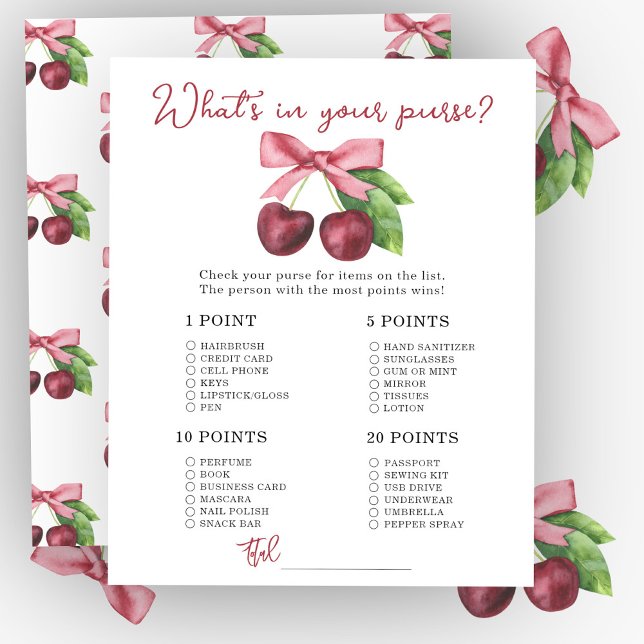 さくらんぼバウ赤ちゃんシャワーあなたの財布ゲームの中でwhats (クリエイターアップロード済み)