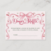 さくらんぼバウ赤ちゃんシャワーおむつラッフル エンクロージャーカード (正面)