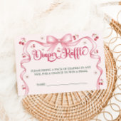 さくらんぼバウ赤ちゃんシャワーおむつラッフル エンクロージャーカード