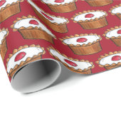 さくらんぼバケウェルタートブリティッシュフードUKペストリーベーキング ラッピングペーパー (ロールコーナー)