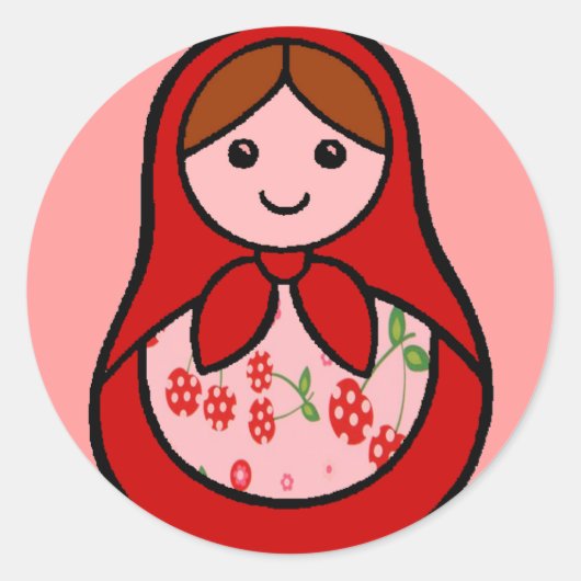 さくらんぼバブスカステッカー ラウンドシール (正面)