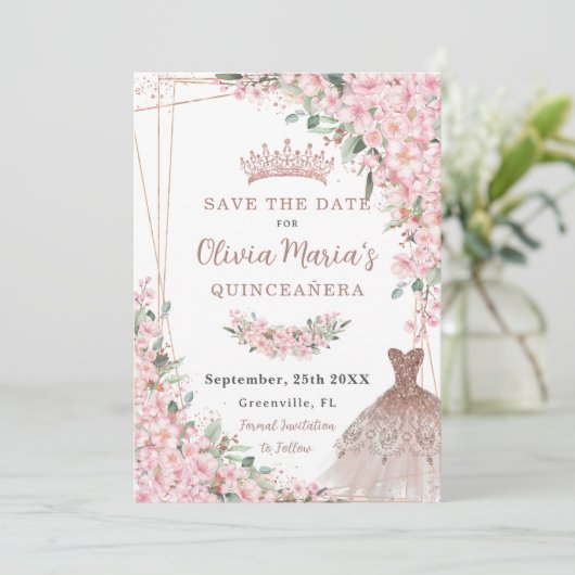 さくらんぼバラ金ゴールドドレスガウンキンセアニラ セーブザデート (スタンド正面)