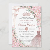 さくらんぼバラ金ゴールドドレスガウンキンセアニラ 招待状 (正面)