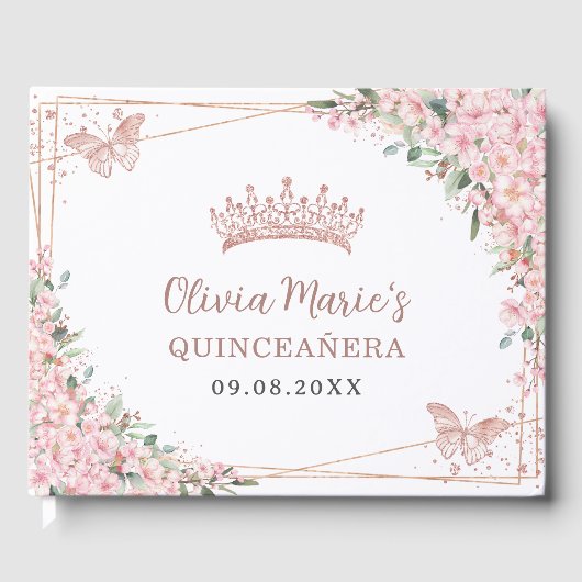 さくらんぼバラ金ゴールド蝶キンセアニェラ ゲストブック (正面)