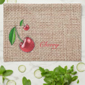 さくらんぼバーラッププリントキッチンタオル キッチンタオル (折り畳み)