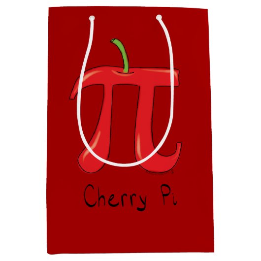 さくらんぼパイかわいい数学パイ日パーティー抱き枕 ミディアムペーパーバッグ (正面)