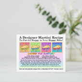 さくらんぼパイマルティーニレシピカード葉書 ポストカード (スタンド正面)