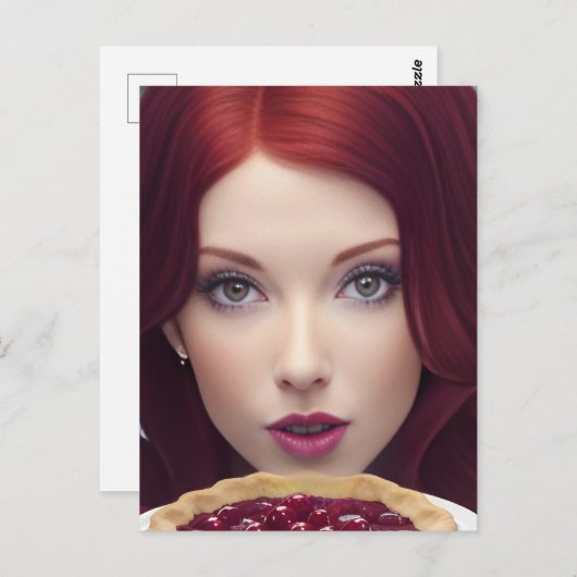 さくらんぼパイ女神ファンタジーアートポストカード ポストカード (正面/裏面)