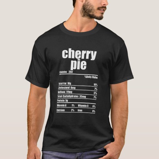 さくらんぼパイ栄養ファクトのラベル感謝食品 Tシャツ (正面)