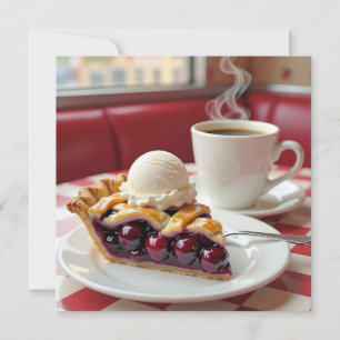 さくらんぼパイ、バニラアイスクリーム&コーヒー