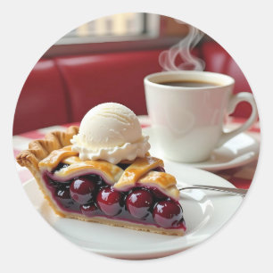 さくらんぼパイ、バニラアイスクリーム&コーヒー ラウンドシール