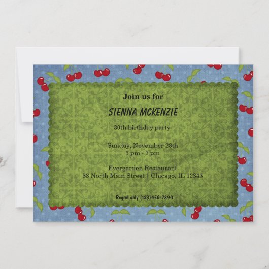 さくらんぼパイ 招待状 (裏面)