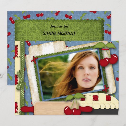 さくらんぼパイ 招待状 (正面/裏面)