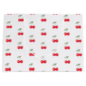 さくらんぼパターン抱き枕キュートレッド&ホワイトパーティーバッグ ラージペーパーバッグ (正面)