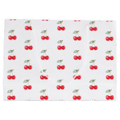 さくらんぼパターン抱き枕キュートレッド&ホワイトパーティーバッグ ラージペーパーバッグ (裏面)