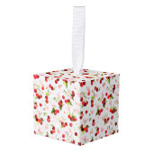 さくらんぼパターン1 キューブオーナメント (正面アングル)