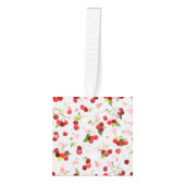 さくらんぼパターン1 キューブオーナメント (正面)