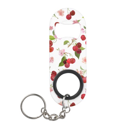 さくらんぼパターン1 キーホルダー栓抜き (正面)