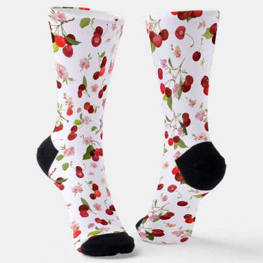 さくらんぼパターン1 ソックス (傾斜あり)