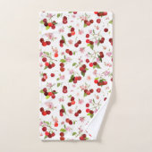 さくらんぼパターン1 バスタオルセット (ハンドタオル)