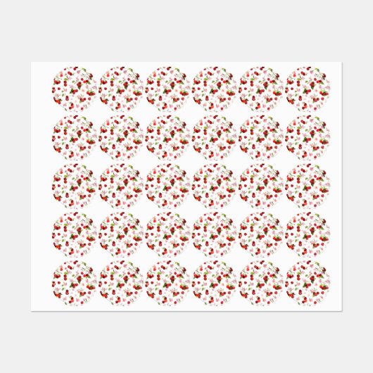 さくらんぼパターン1 ラベル (シート)